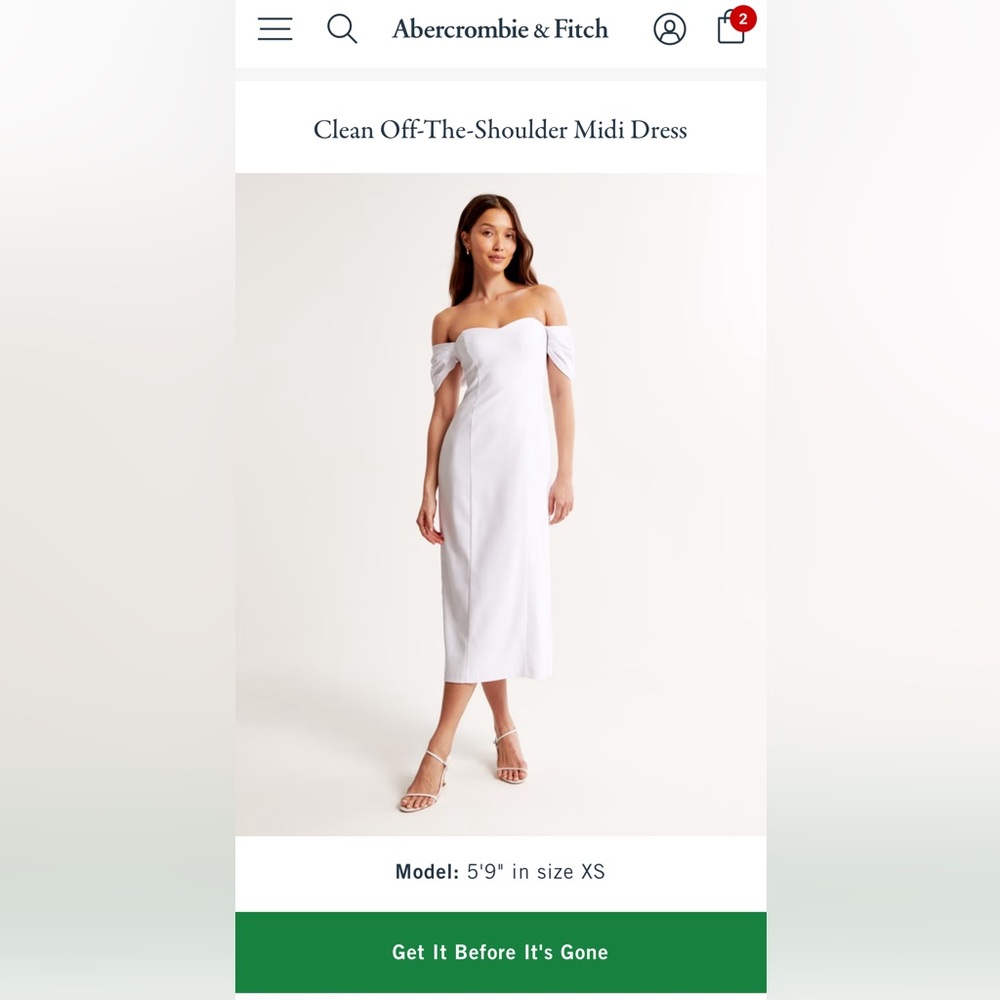 Abercrombie & Fitch White Midi Dress